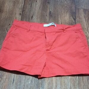 Joe Fresh Red High Waist Shorts Vibrant Cotton Blend